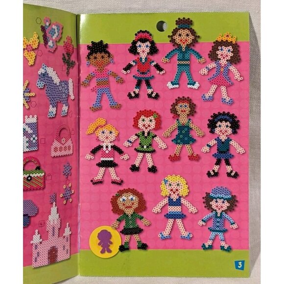 Perler Beads Pegboards Lot Shapes Heart Flower Girl Boy Square Star Booklet Lot - Picture 12 of 16